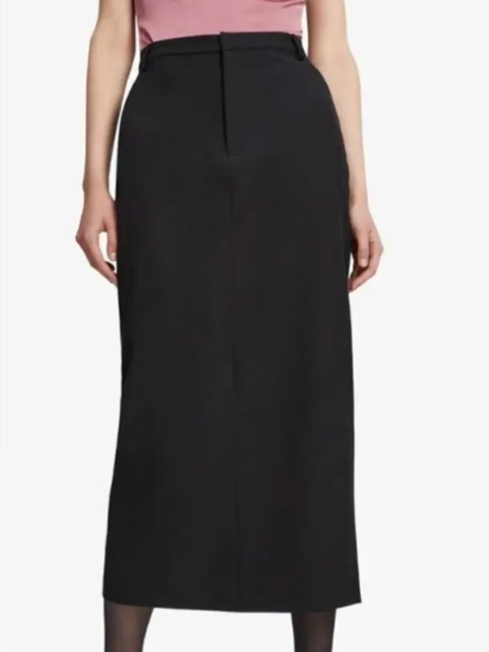 NWT BARDOT Women's Tailored Black Minimalist Midi Pencil Skirt